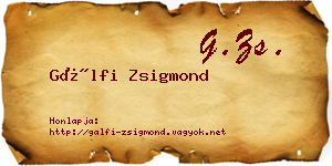 Gálfi Zsigmond névjegykártya